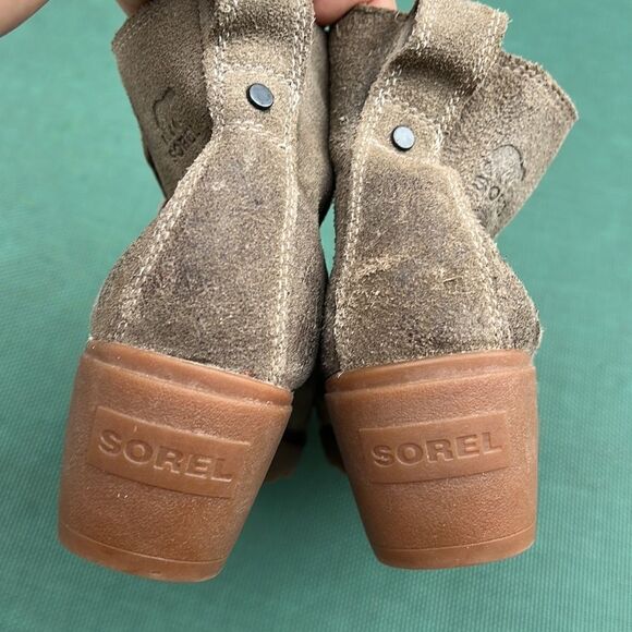 Sorel Toronto Green Suede Wedge Ankle Boot size 9.5 - Picture 5 of 8